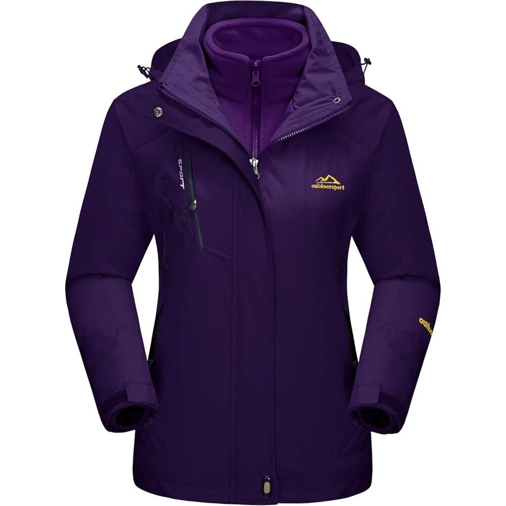 Women's  Dark Purple Winter Coats Snow Ski Jacket Waterproof  Winter Jacket